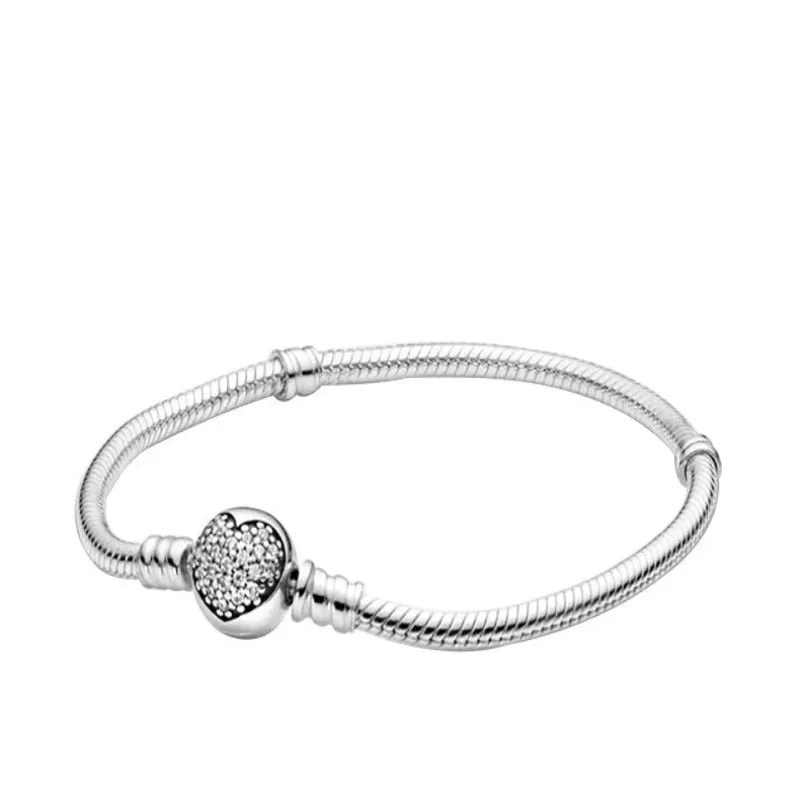 Solid Silver Classic Charms Round Bracelet