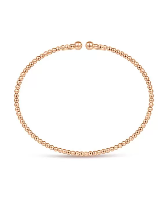 Split 14K Rose Gold Beaded Bujukan Bangle