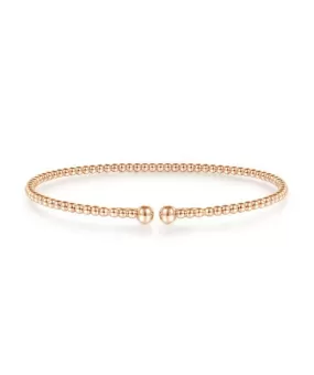 Split 14K Rose Gold Beaded Bujukan Bangle