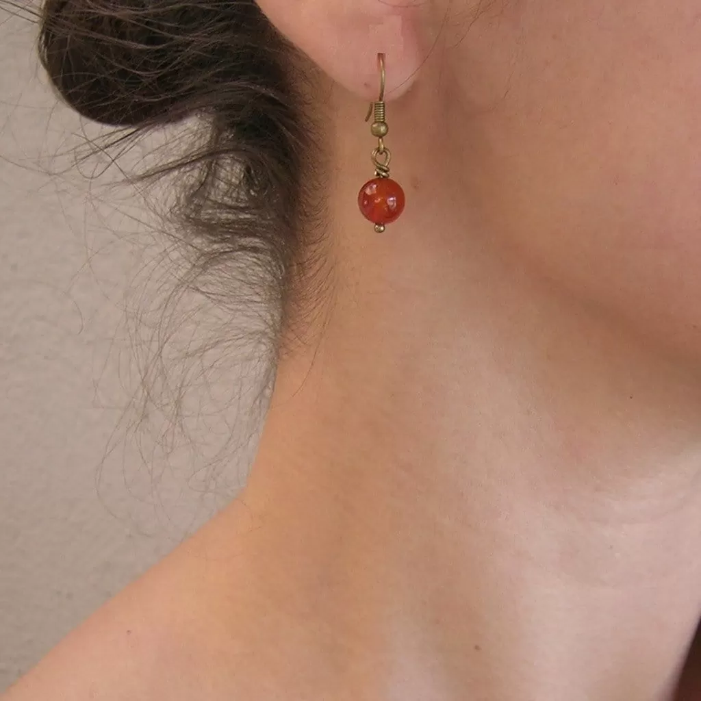 Stability, Genuine Carnelian Gemstone Earrings