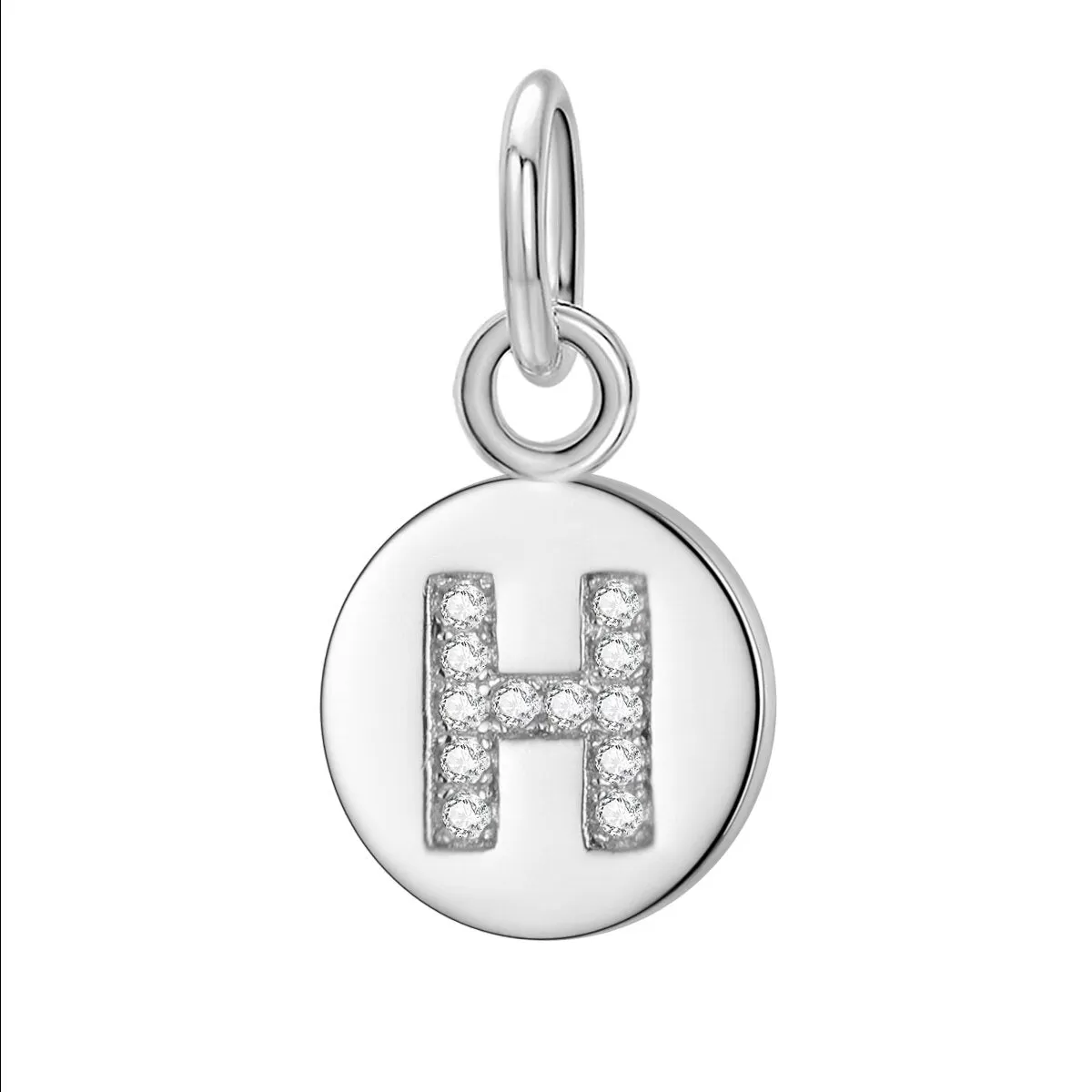 Sterling Silver Round 26 Letter Pendant