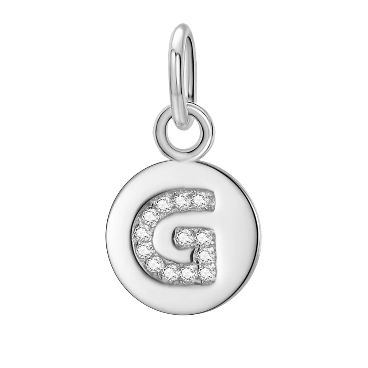 Sterling Silver Round 26 Letter Pendant