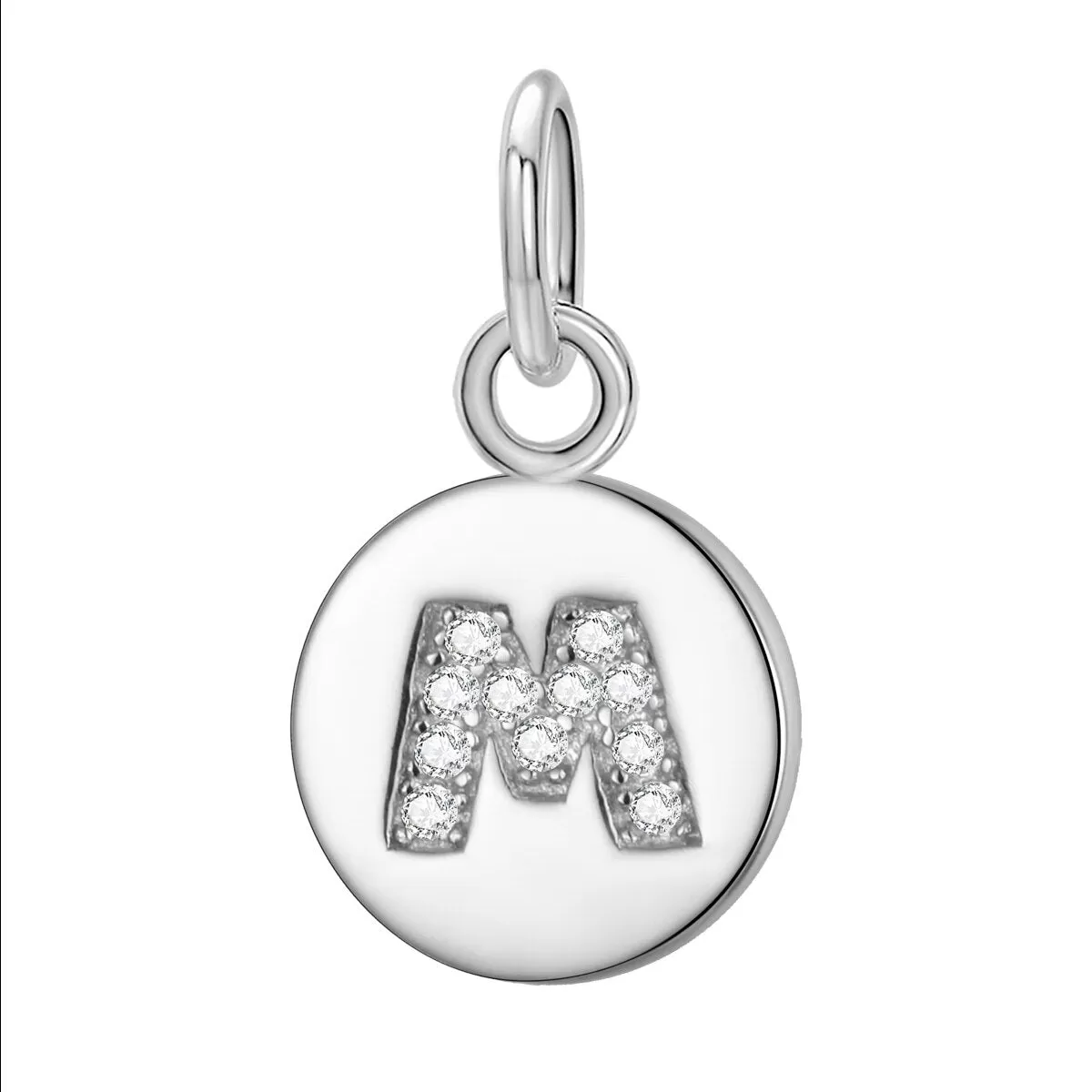 Sterling Silver Round 26 Letter Pendant