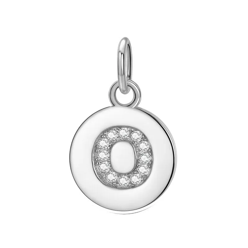 Sterling Silver Round 26 Letter Pendant