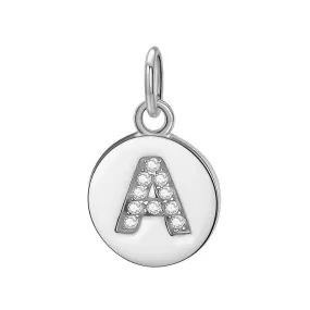 Sterling Silver Round 26 Letter Pendant