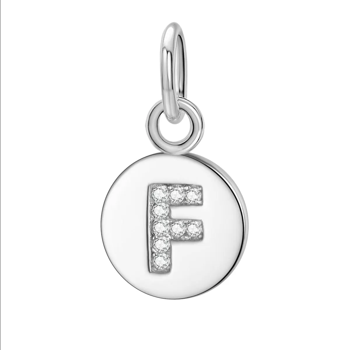 Sterling Silver Round 26 Letter Pendant