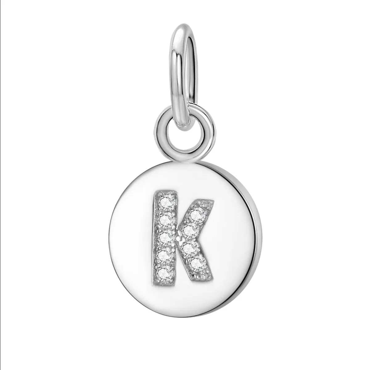 Sterling Silver Round 26 Letter Pendant