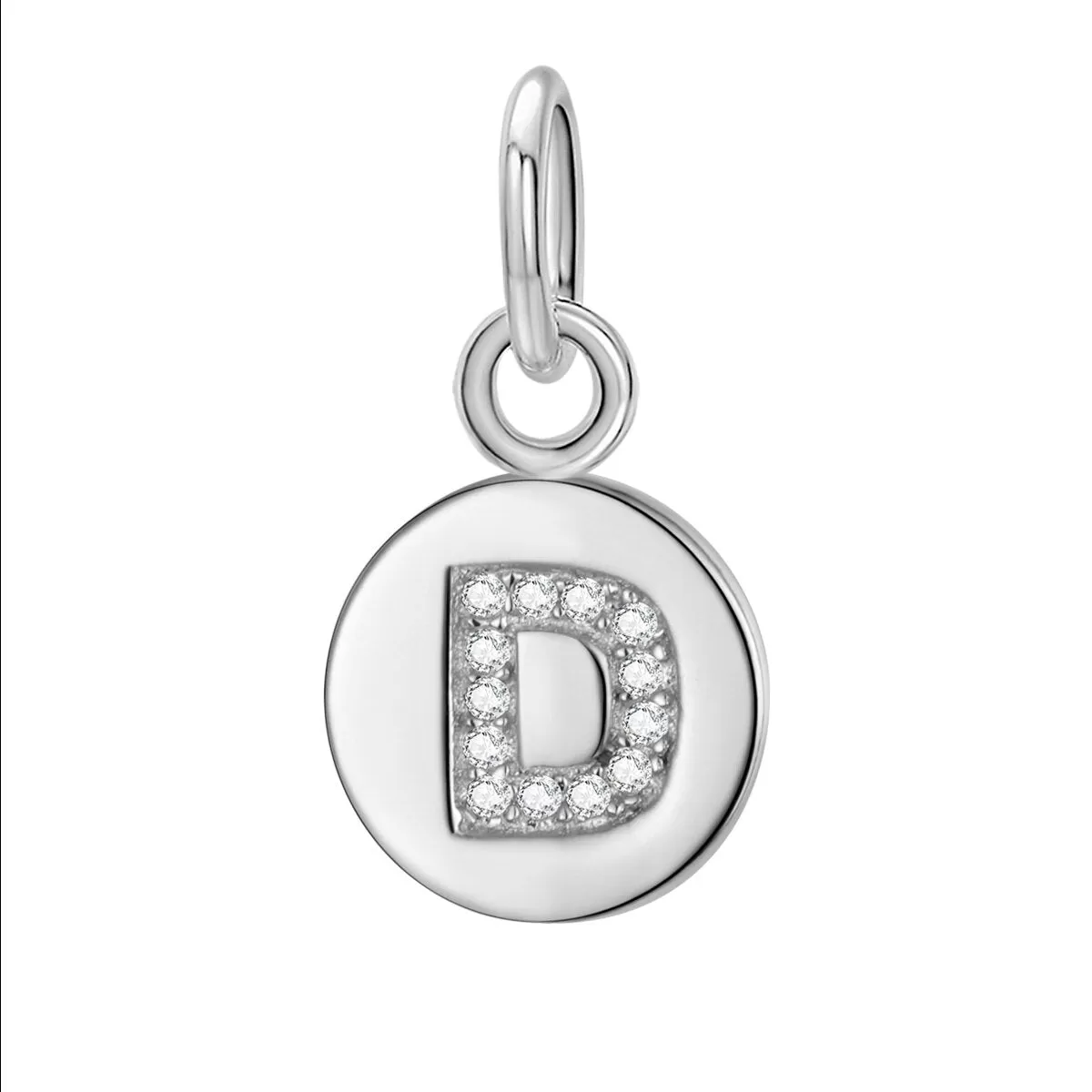 Sterling Silver Round 26 Letter Pendant