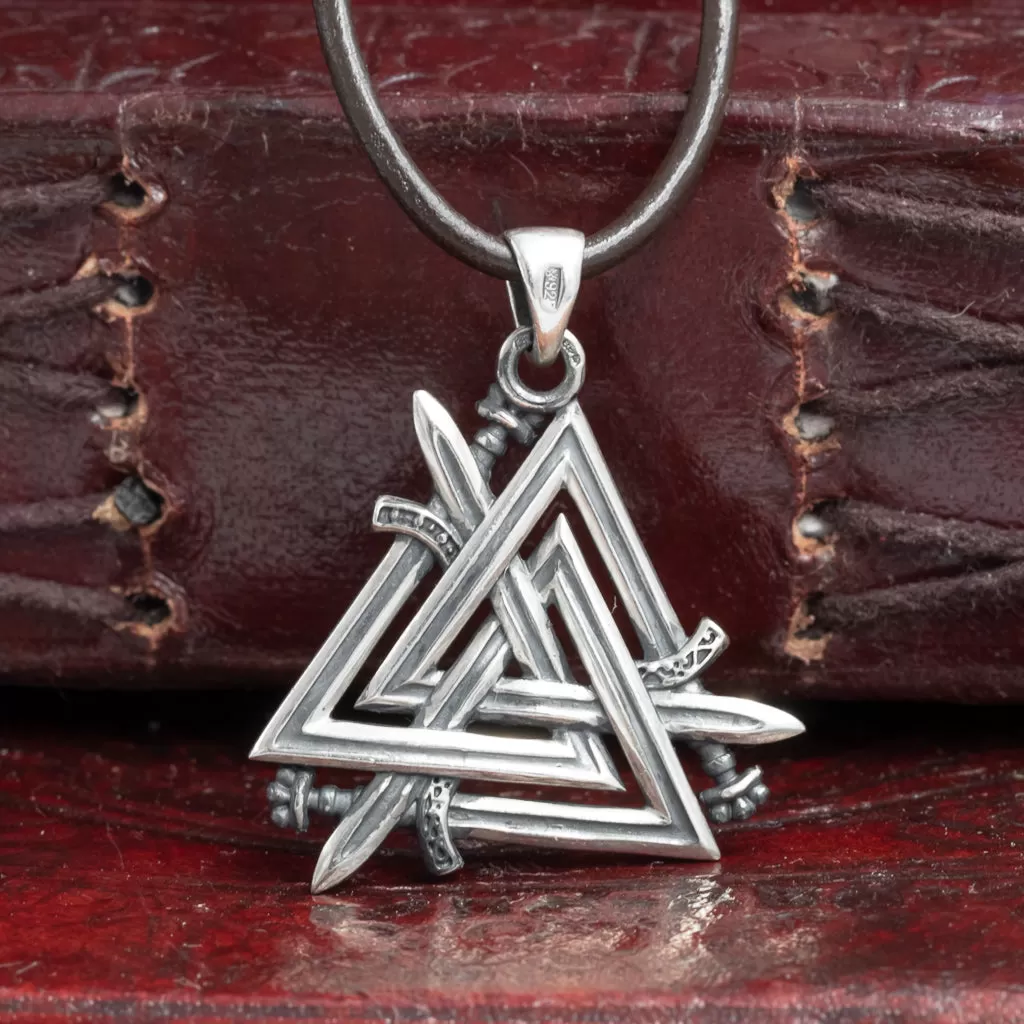 Sterling Silver Sword Valknut