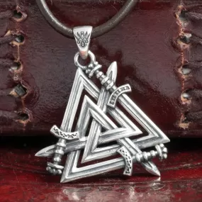 Sterling Silver Sword Valknut