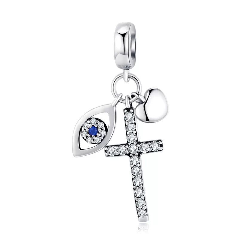 Sterling Silver Zircon Jewelry Charm