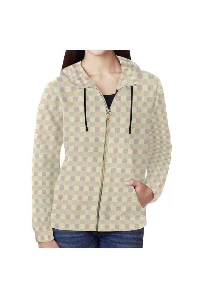 Summer Mosaic All Over Print Full Zip Hoodie for Women (Model H14)