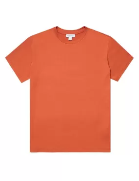 Sunspel Womens Boy-Fit Crew Neck T-Shirt Burnt Sienna