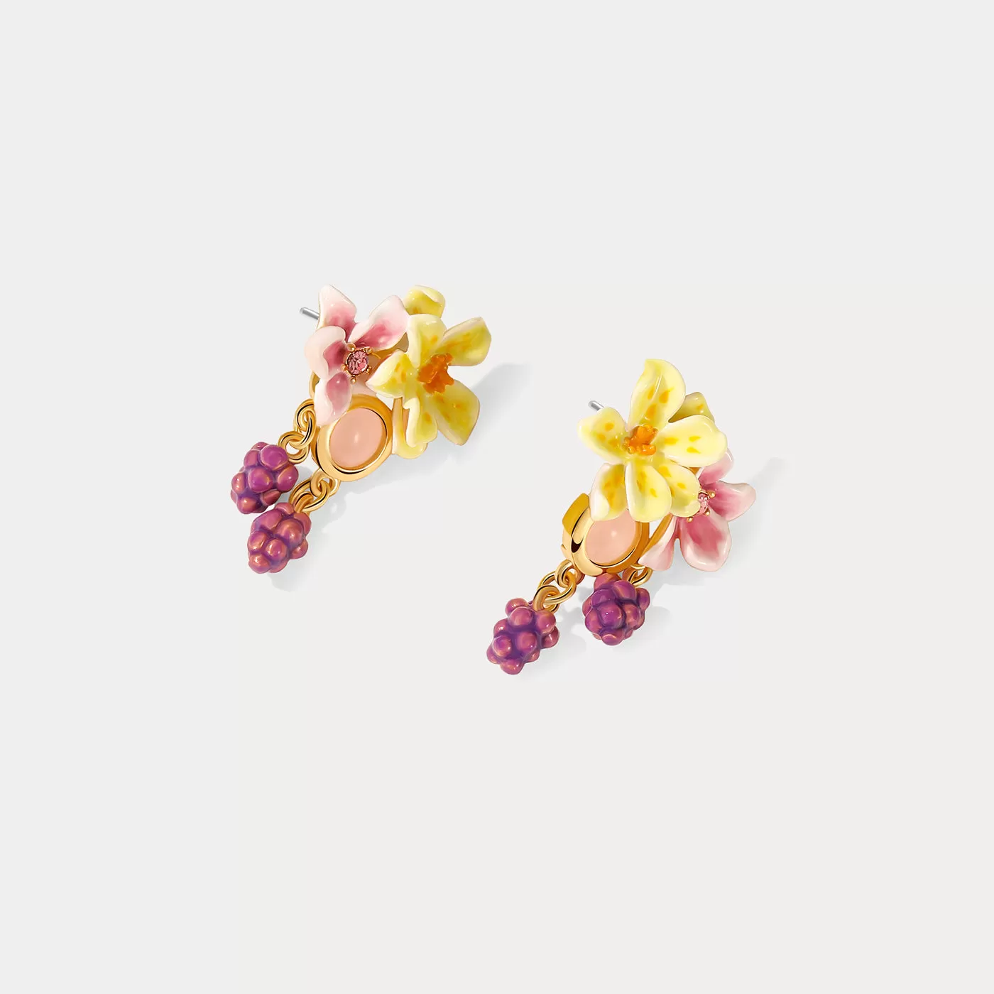 Sweet Grapes Flower Earrings