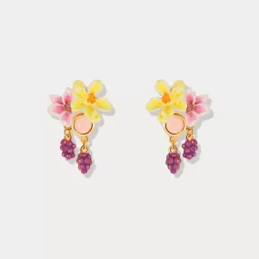 Sweet Grapes Flower Earrings