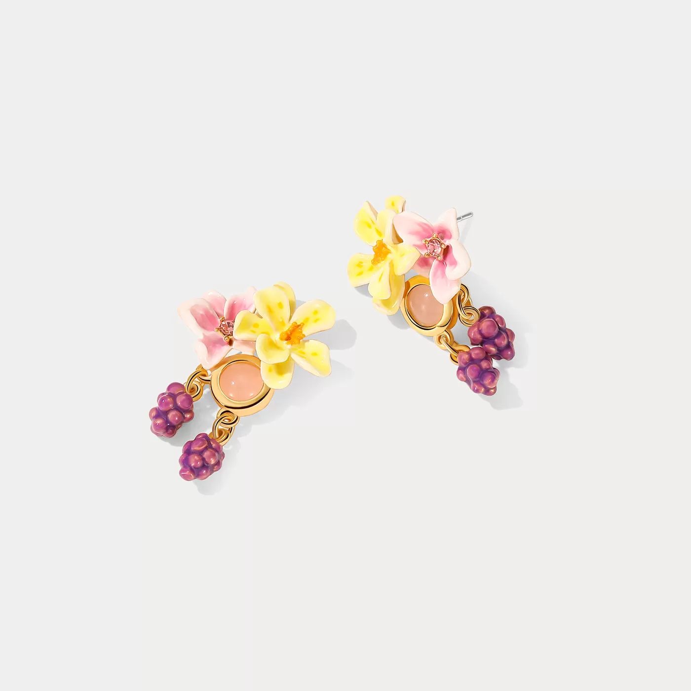 Sweet Grapes Flower Earrings