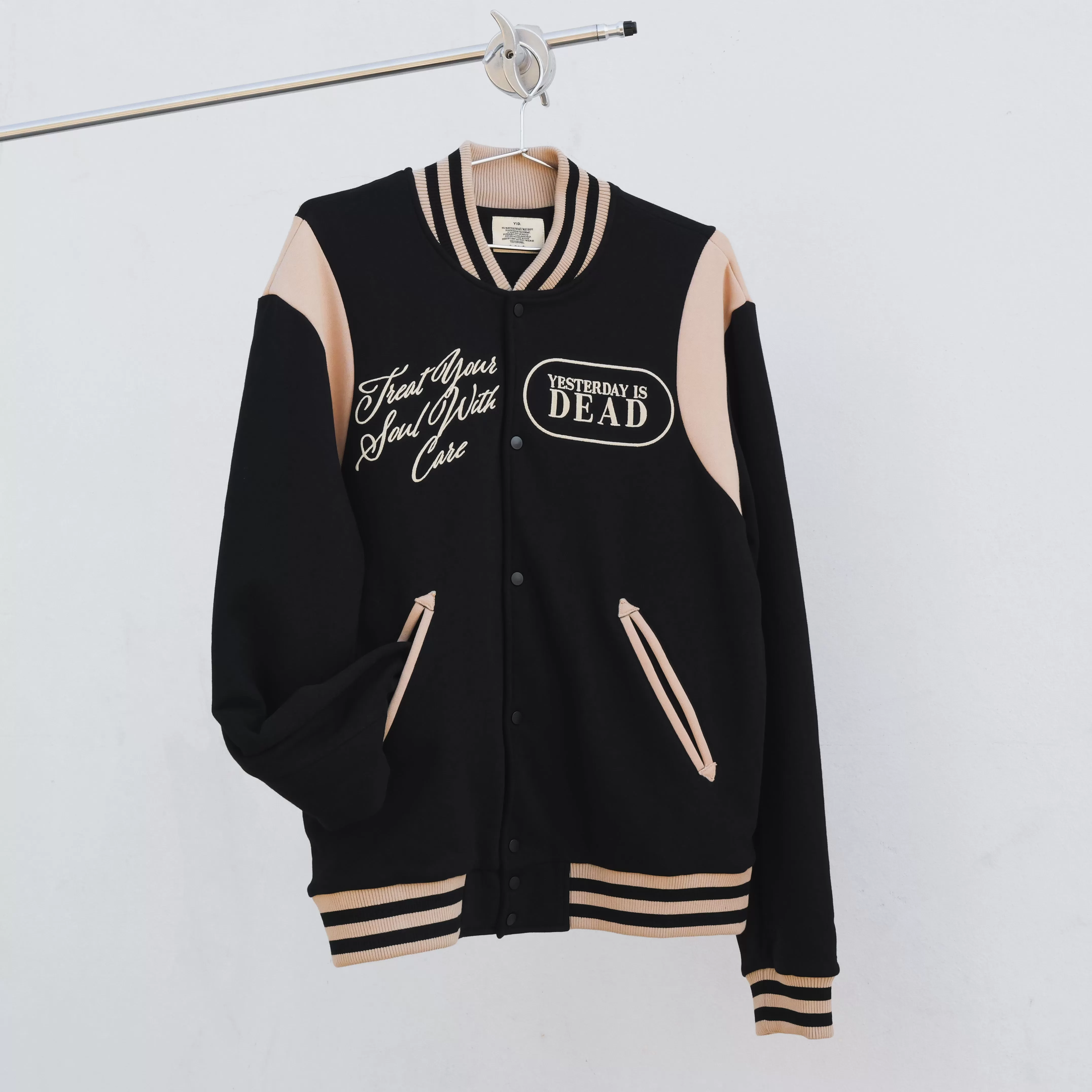 TAKE CARE VARSITY JACKET BLACK