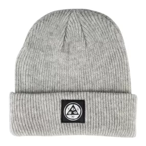 Talisman PVC Patch Merino Wool Beanie - Heather Grey