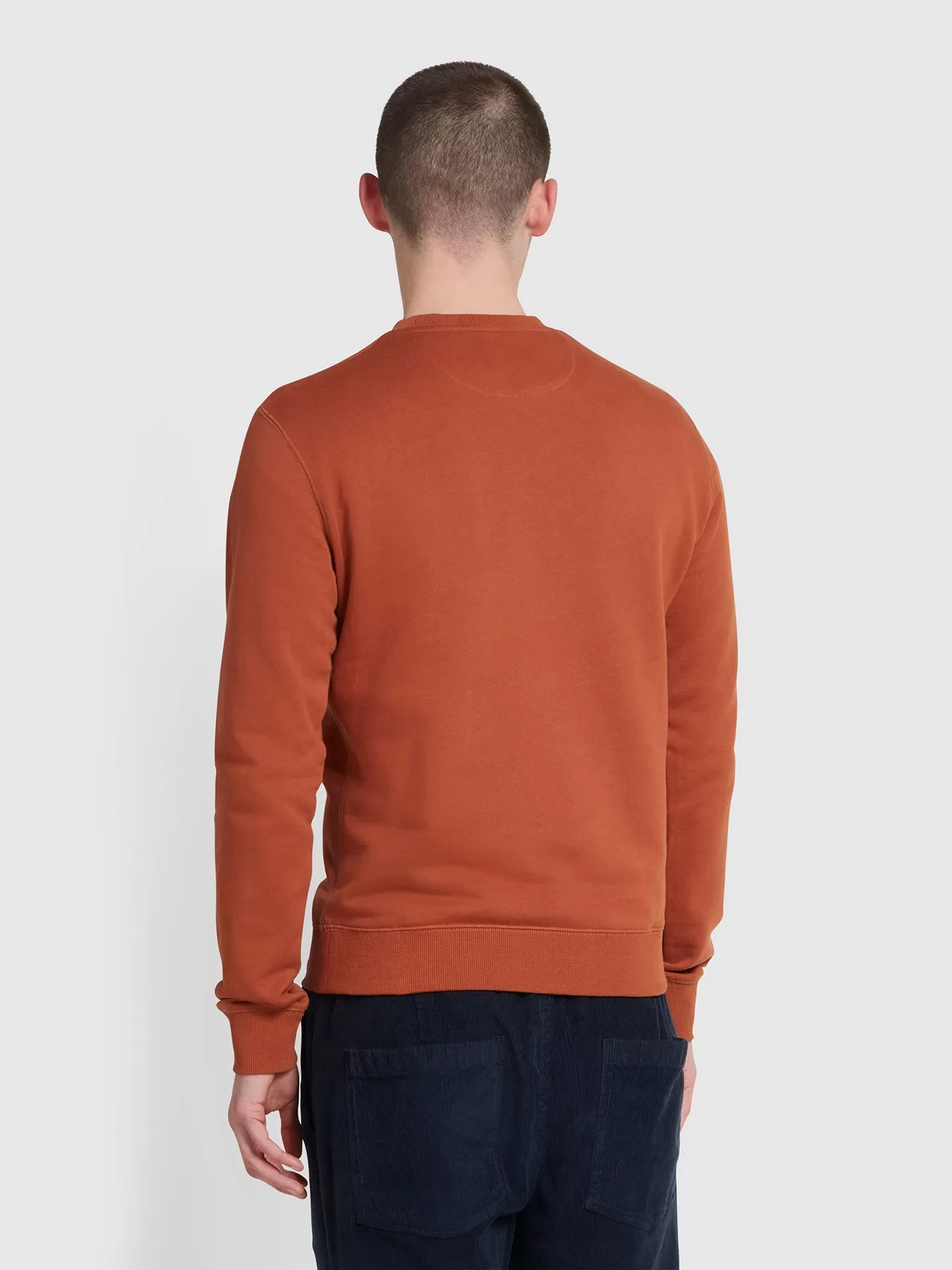 Tim Organic Cotton Crew Neck Sweatshirt In Teak