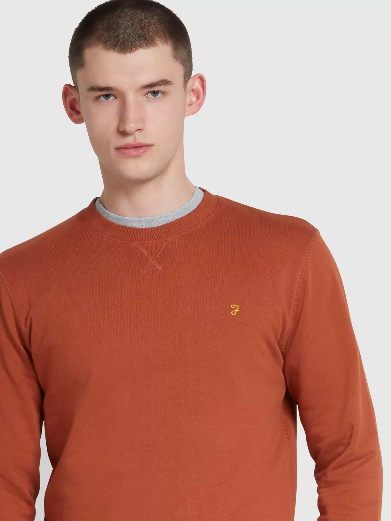 Tim Organic Cotton Crew Neck Sweatshirt In Teak