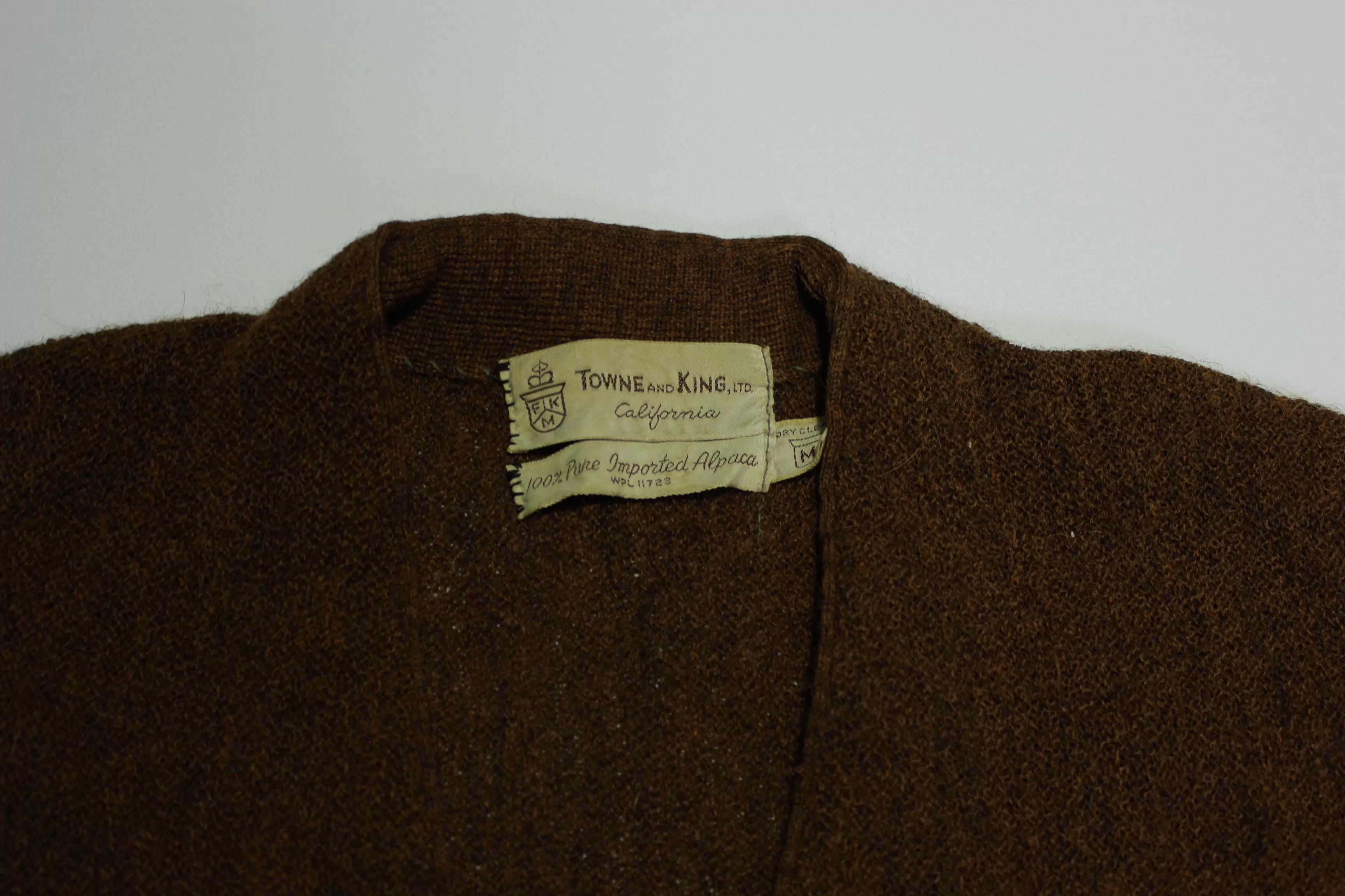 Towne and King California Vintage 60s Alpaca Wool Cardigan Sweater