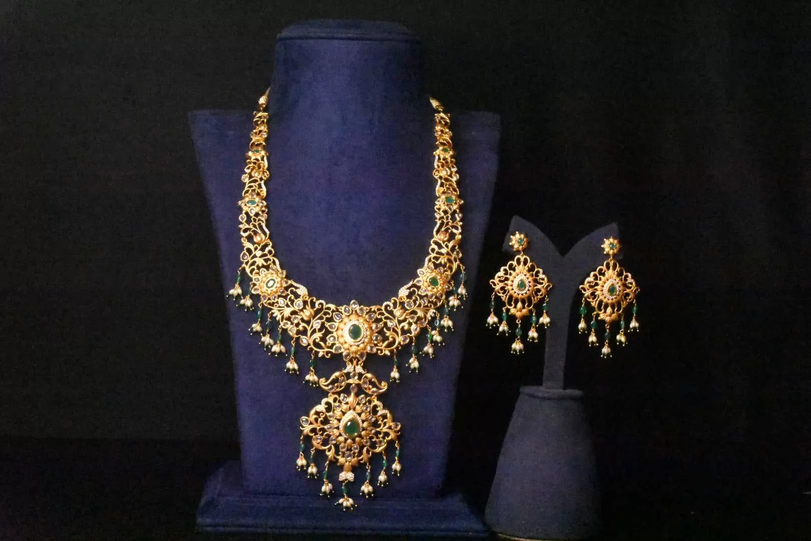 Traditional One Gram Gold Pachi Bridal Haar