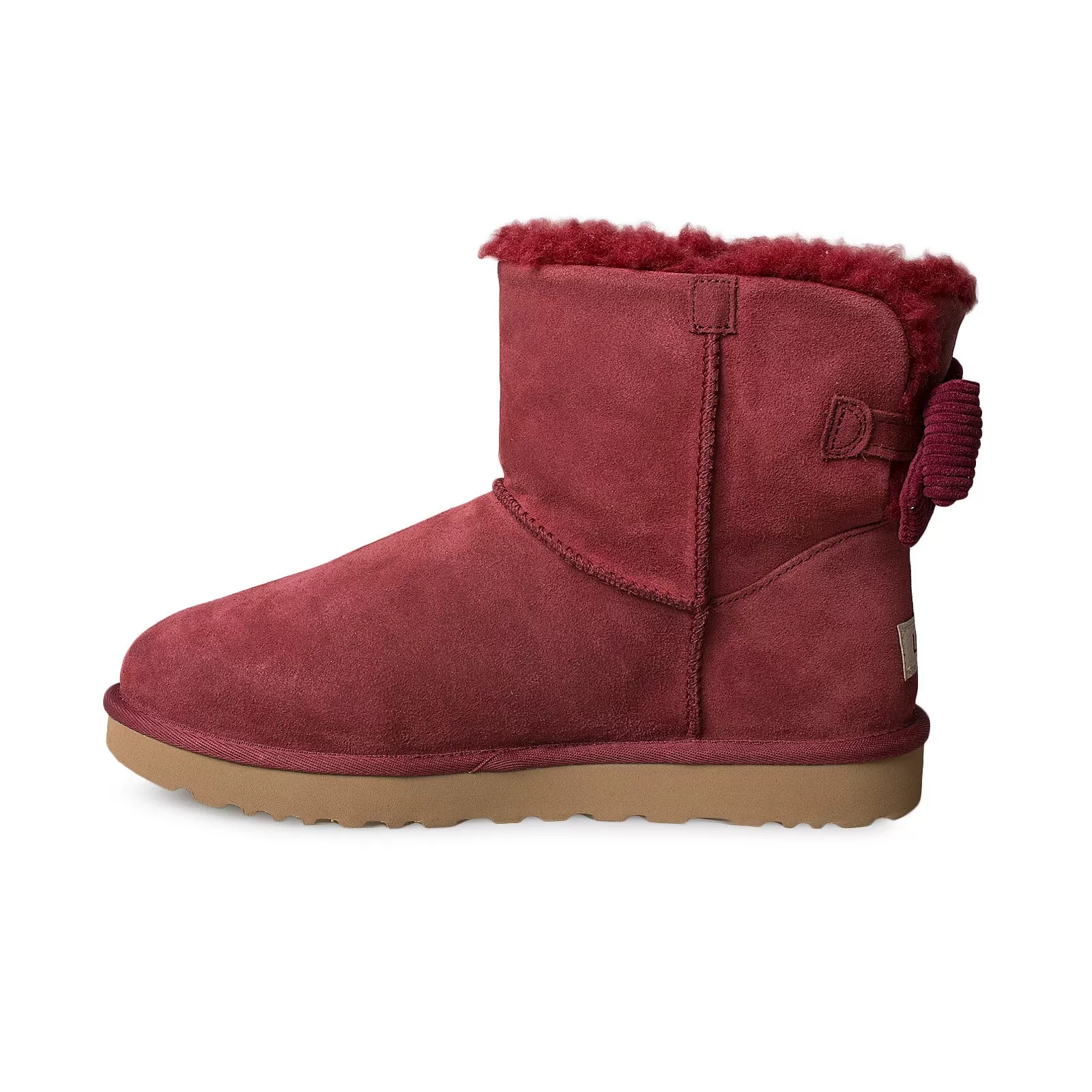 UGG Mini Bailey Corduroy Bow Kiss Red Boots - Women's