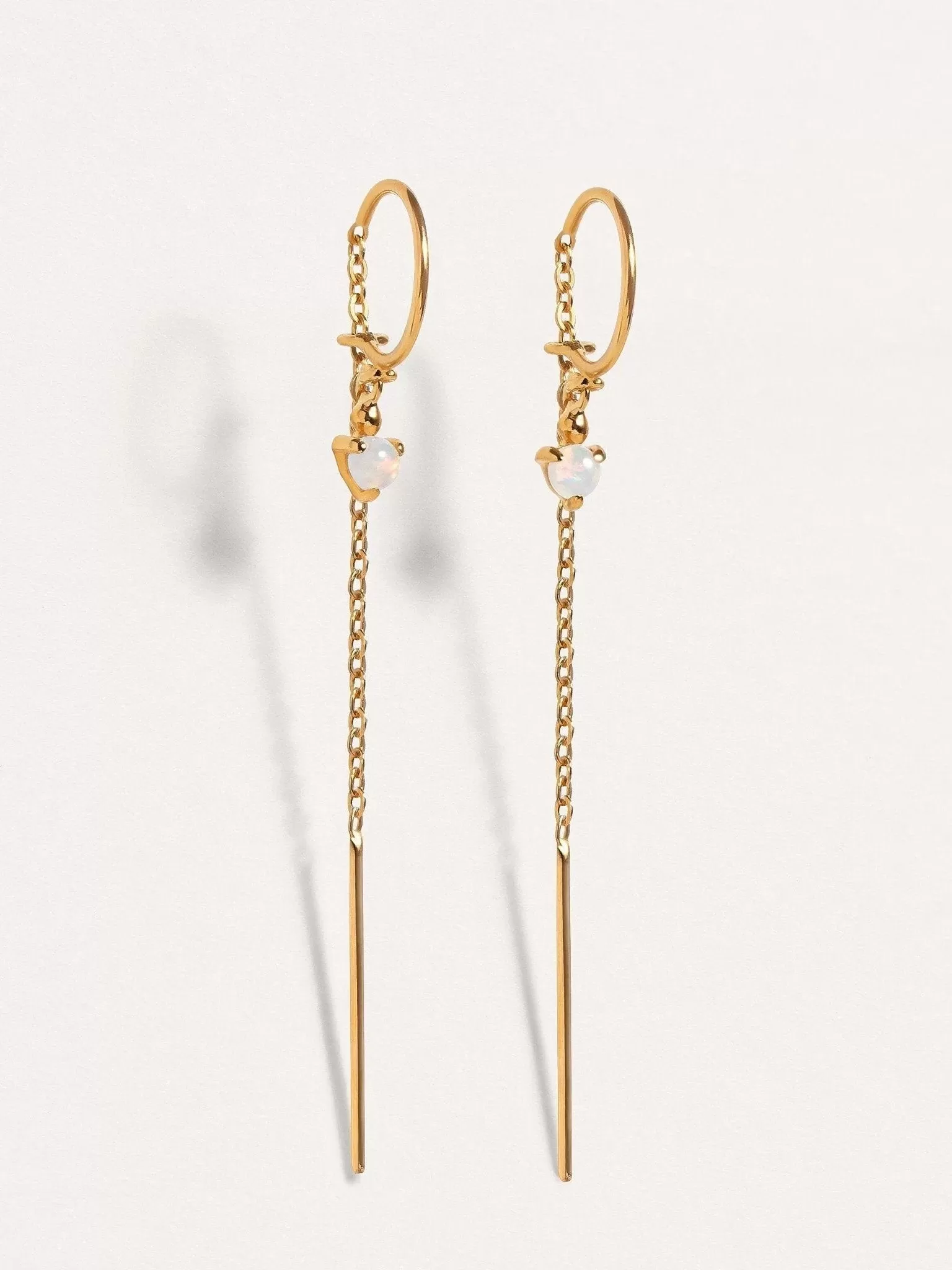 Ulfa Silver Droplet Chain Earrings