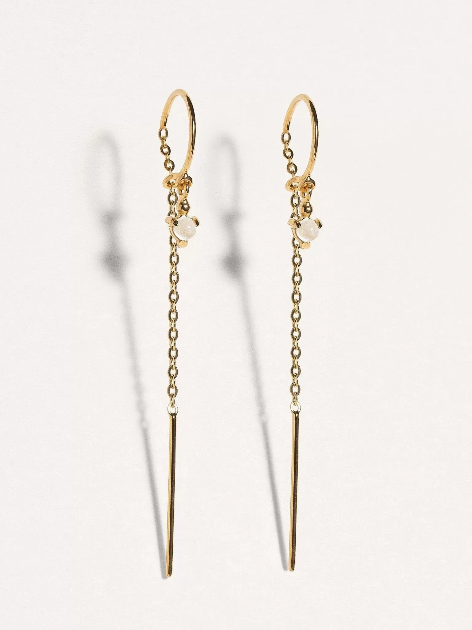 Ulfa Silver Droplet Chain Earrings