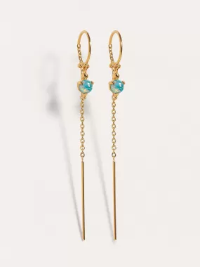 Ulfa Silver Droplet Chain Earrings