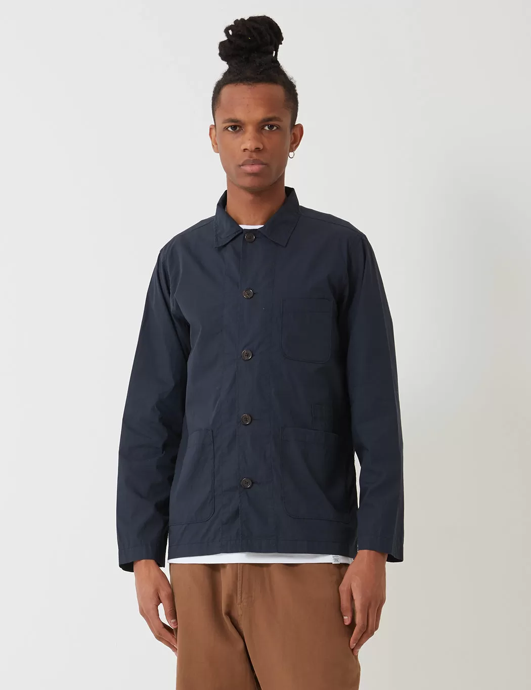 Universal Works Baker Overshirt (Poplin) - Navy Blue