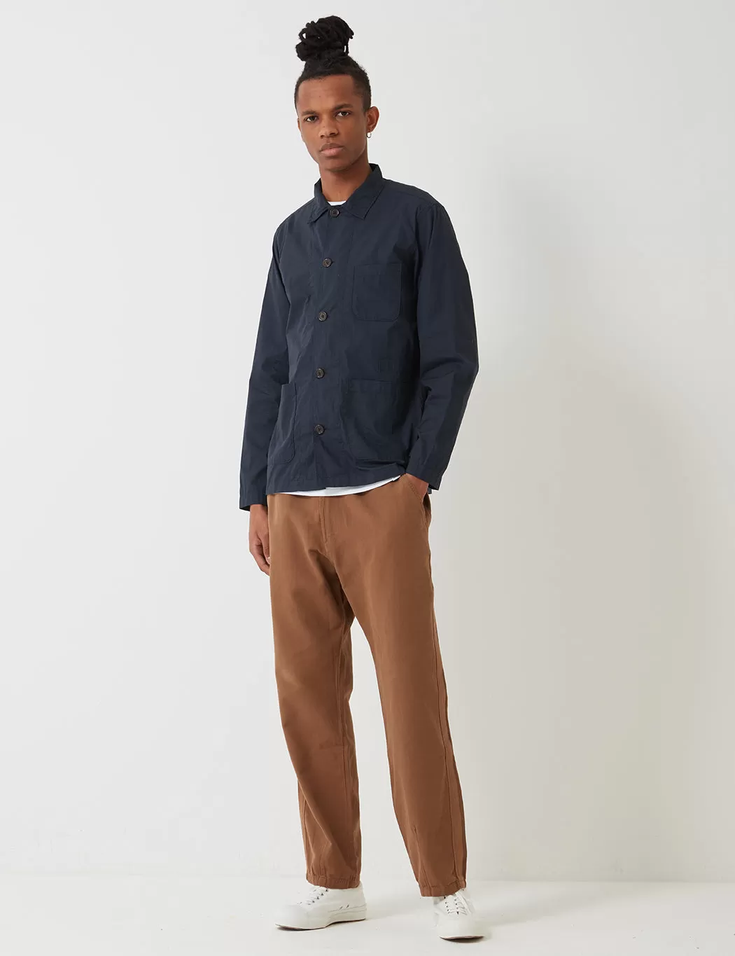 Universal Works Baker Overshirt (Poplin) - Navy Blue