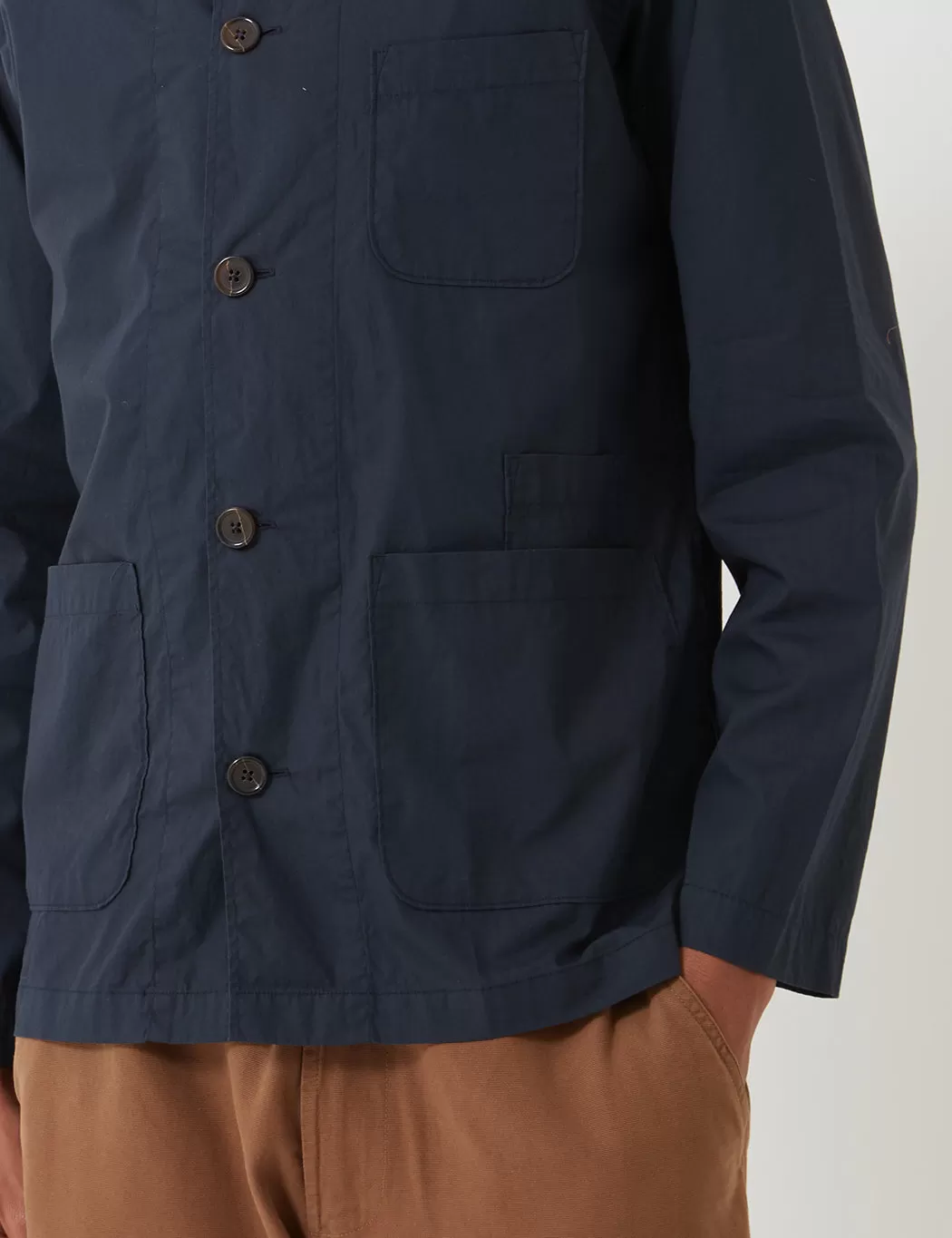 Universal Works Baker Overshirt (Poplin) - Navy Blue