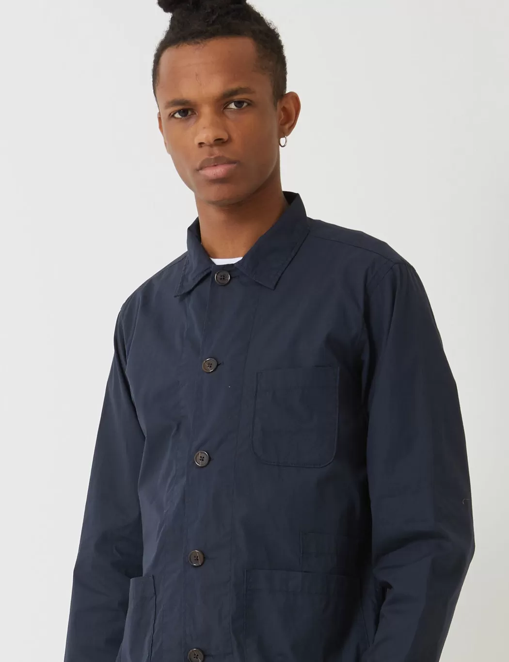 Universal Works Baker Overshirt (Poplin) - Navy Blue