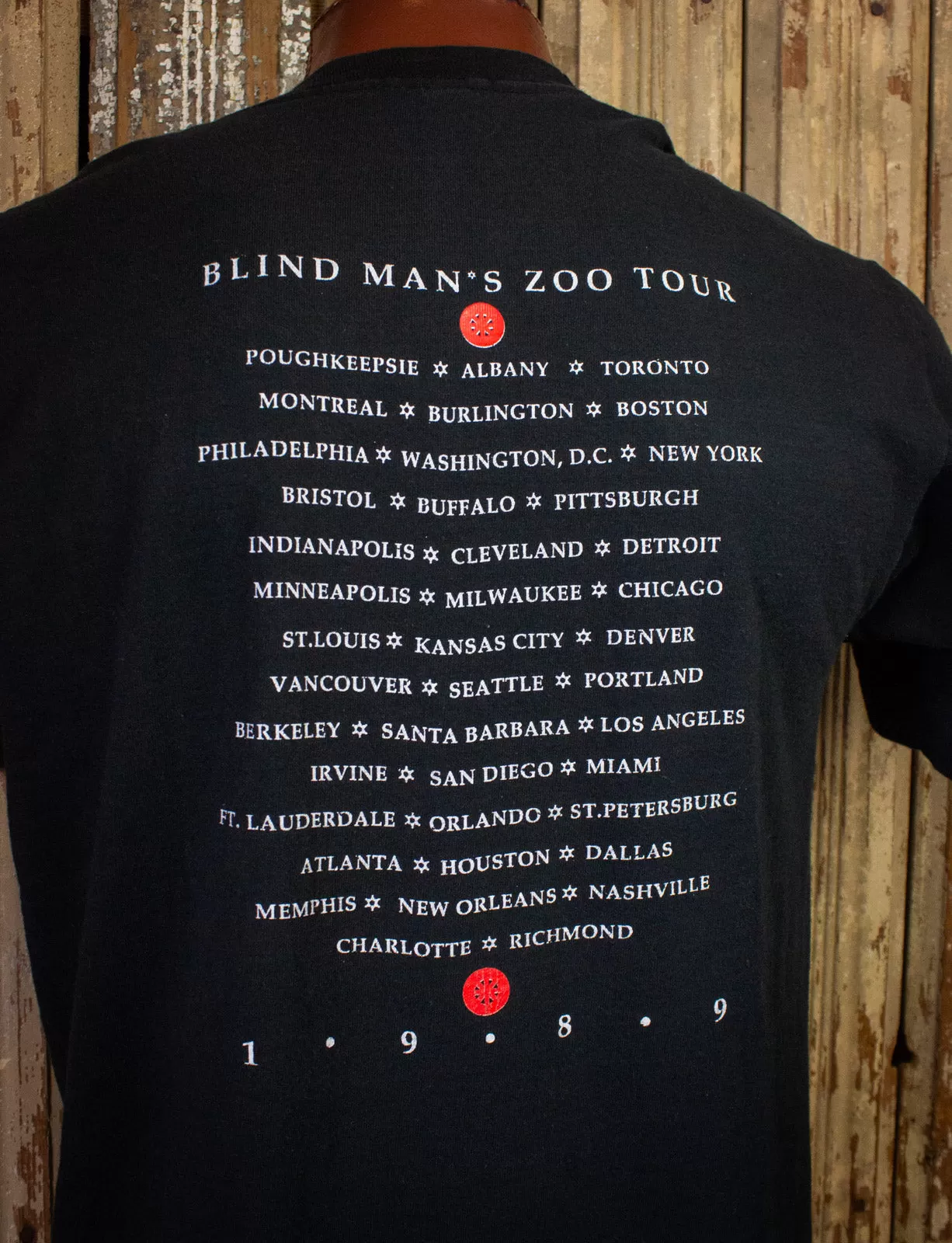 Vintage 10,000 Maniacs Blind Man's Zoo Concert T Shirt 1989 Black Large