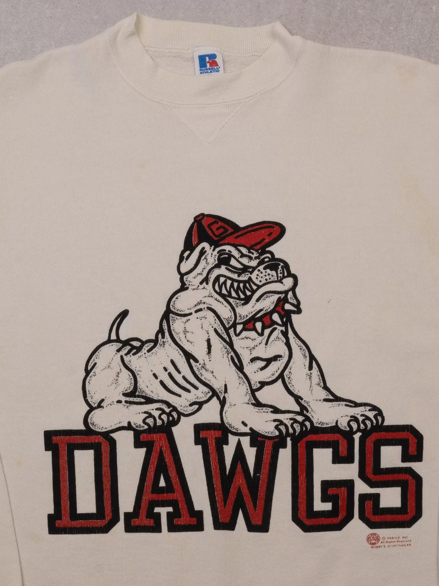 Vintage '88 Cream Dawgs x Russell Athletics Crewneck (L)