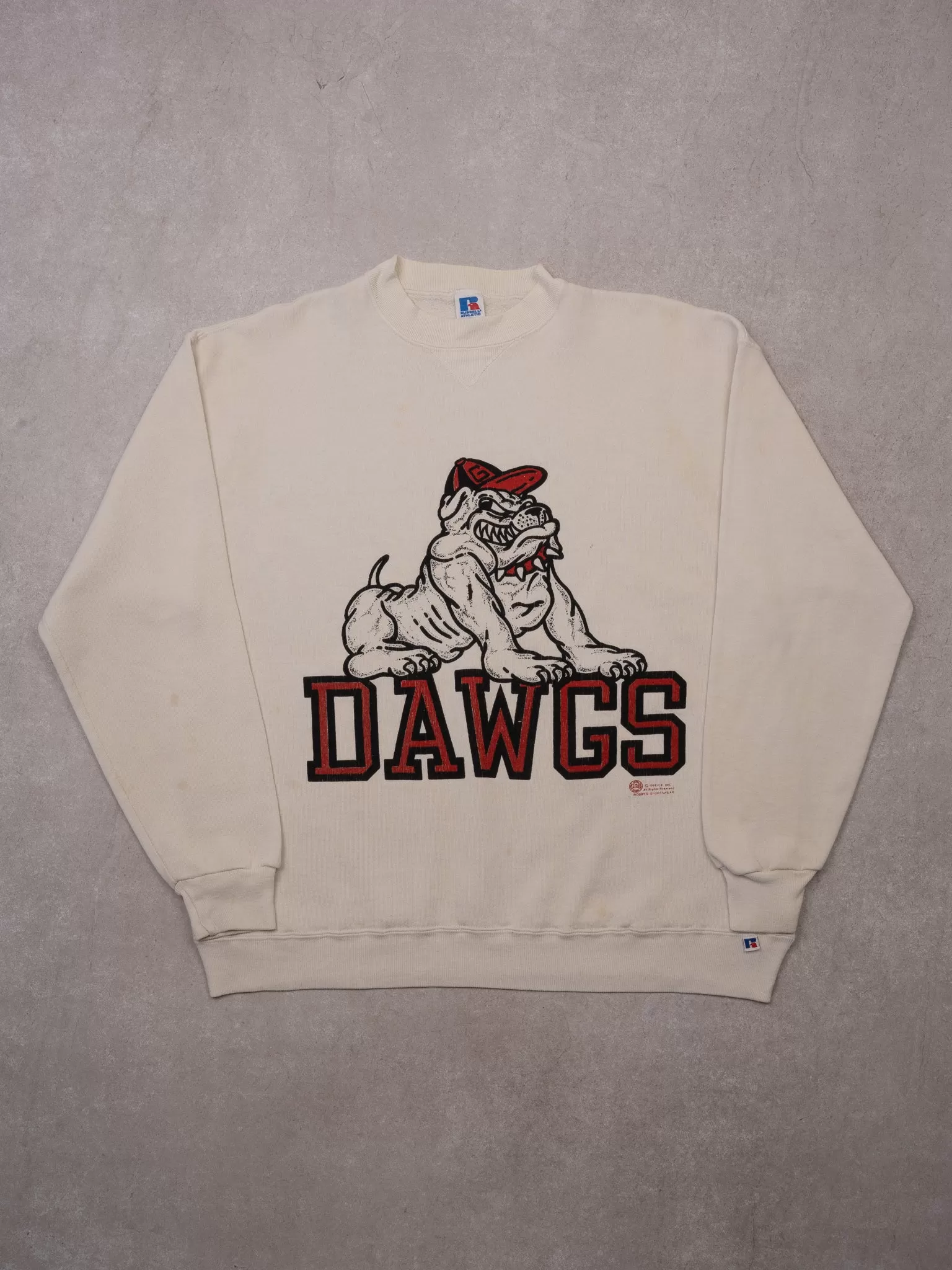 Vintage '88 Cream Dawgs x Russell Athletics Crewneck (L)