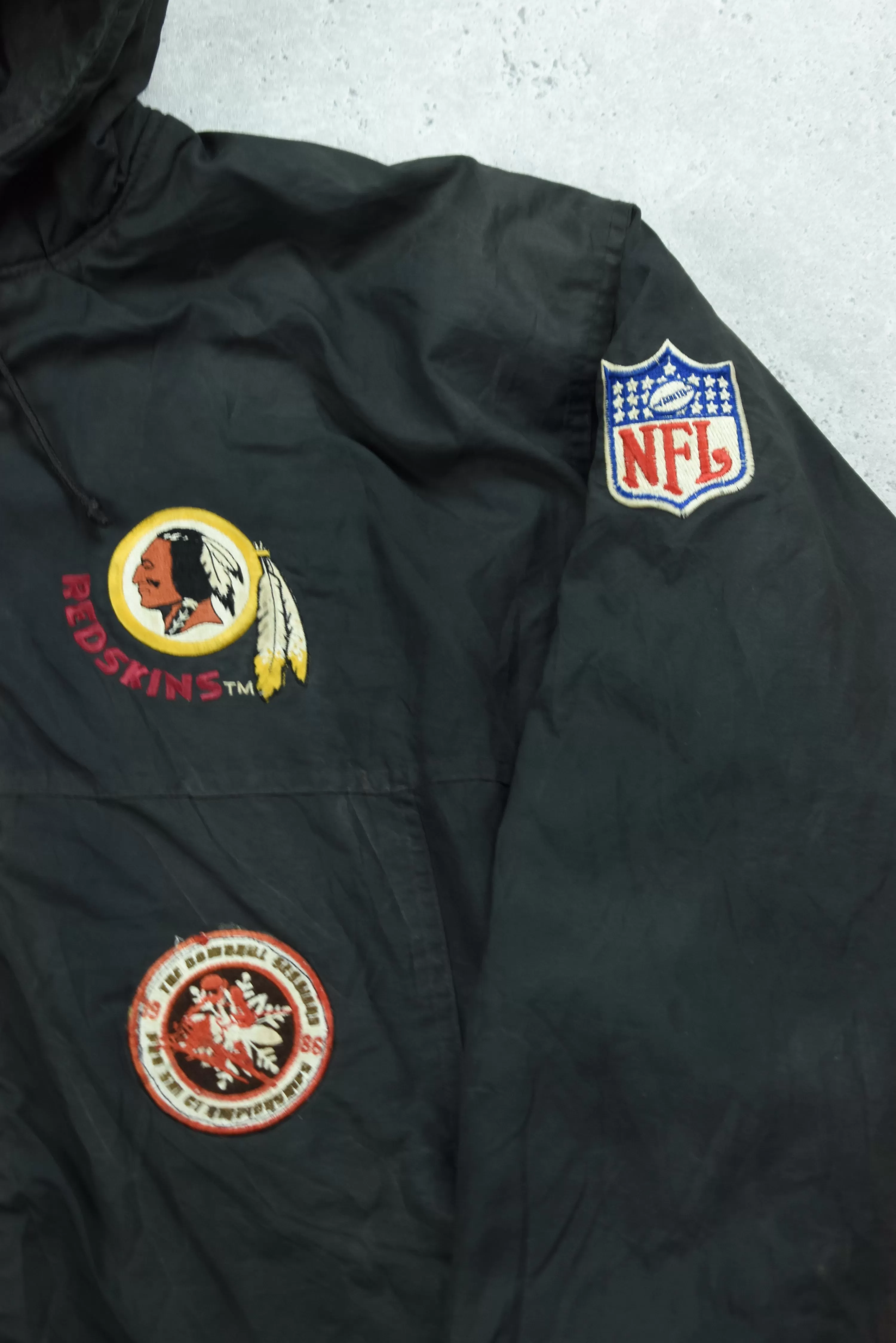 Vintage Redskins Embroidered Parker Jacket Large