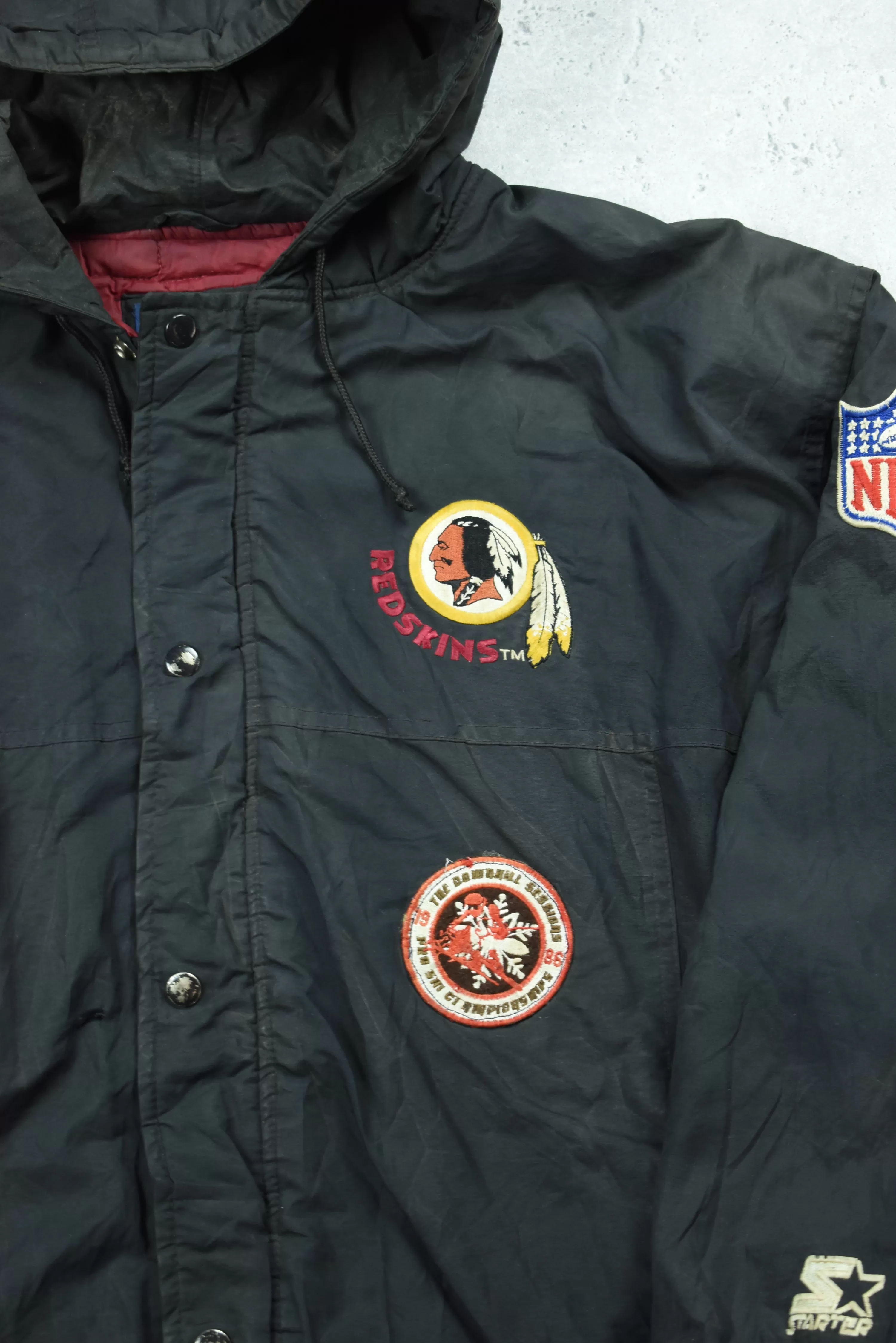 Vintage Redskins Embroidered Parker Jacket Large