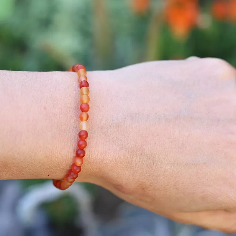 Vitality Matte Carnelian Delicate Bracelet