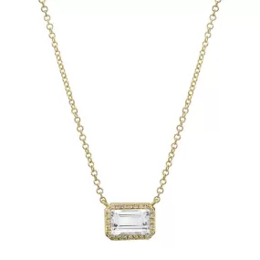 White Topaz Diamond Necklace