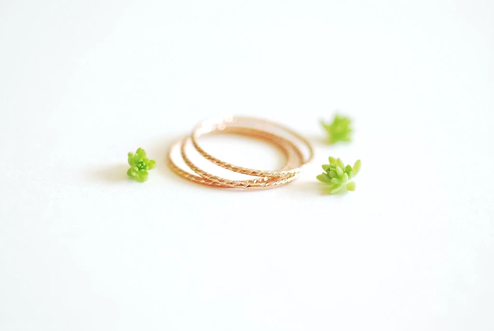 Wholesale Sparkle 14k Rose Gold Filled Stacking Ring - simple everyday 14k rose gold fill thin knuckle midi ring, minimalist ring, dainty ring [3]