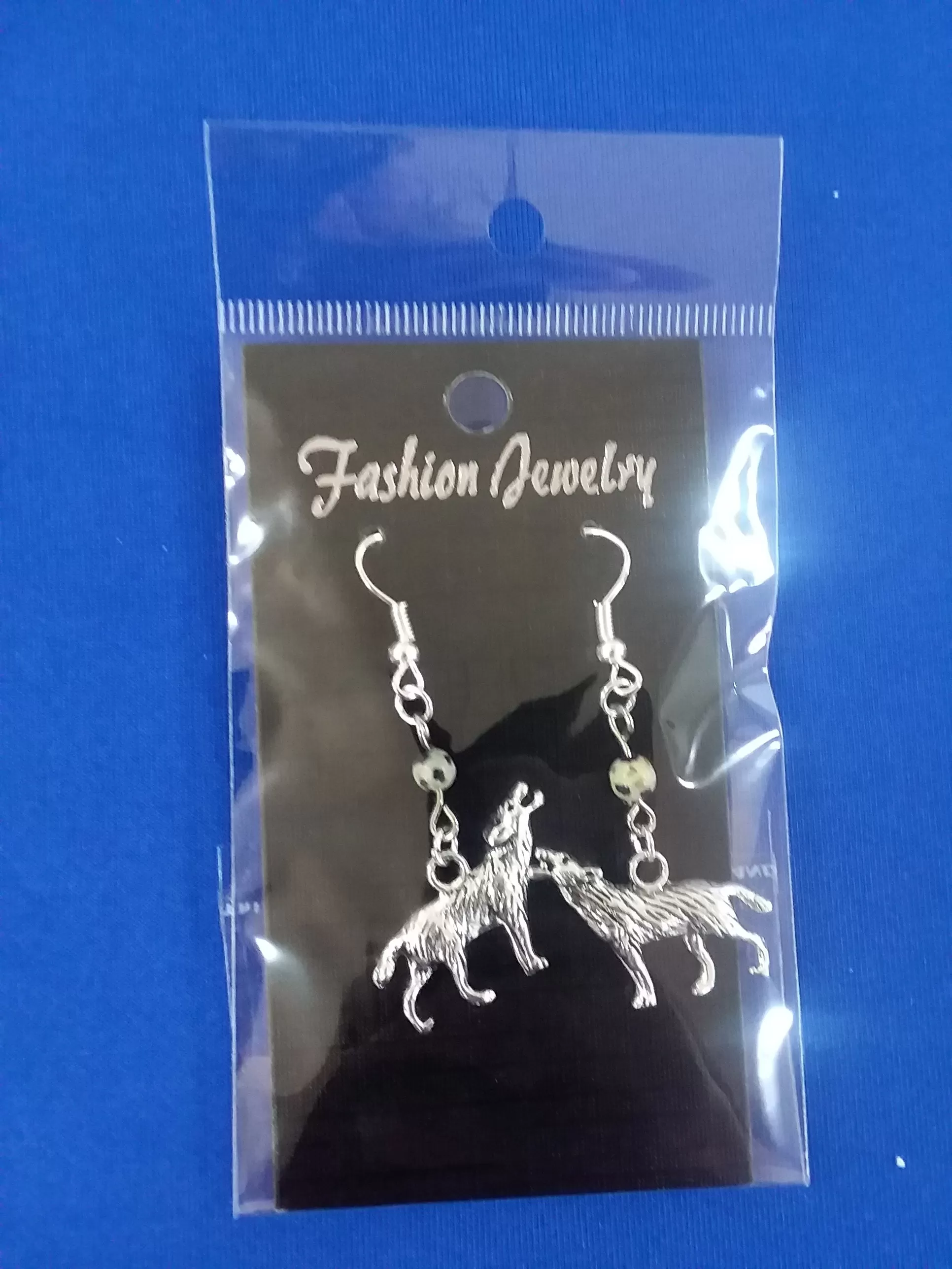 Wolf Earrings With Gemstone