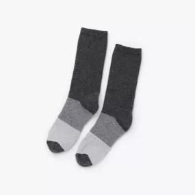 Wool Cushion Crew Hiker Sock Charcoal Colorblock