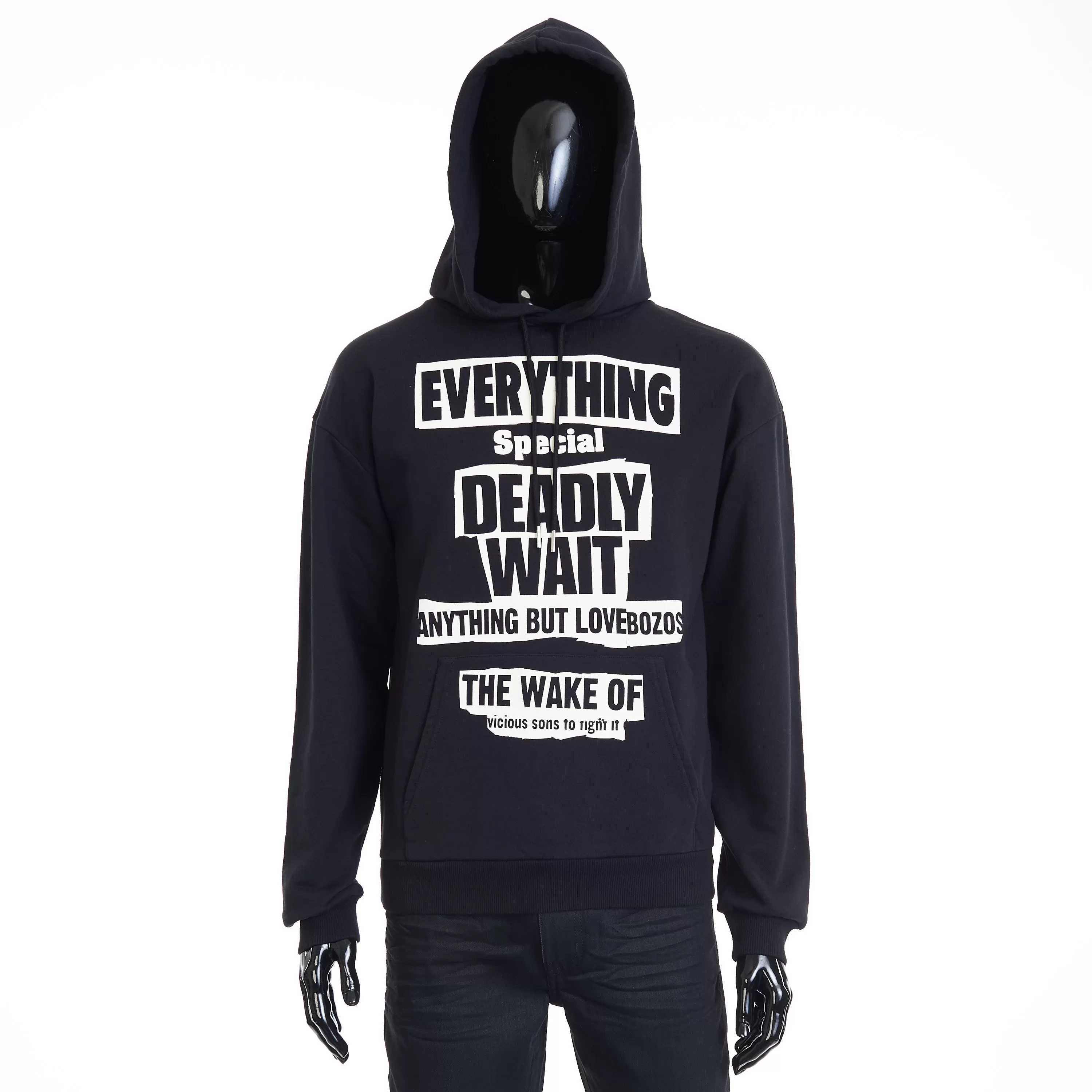 x ALAN VEGA Loose Hoodie "Everything Special Deadly Wait" Print In Cotton Fleece