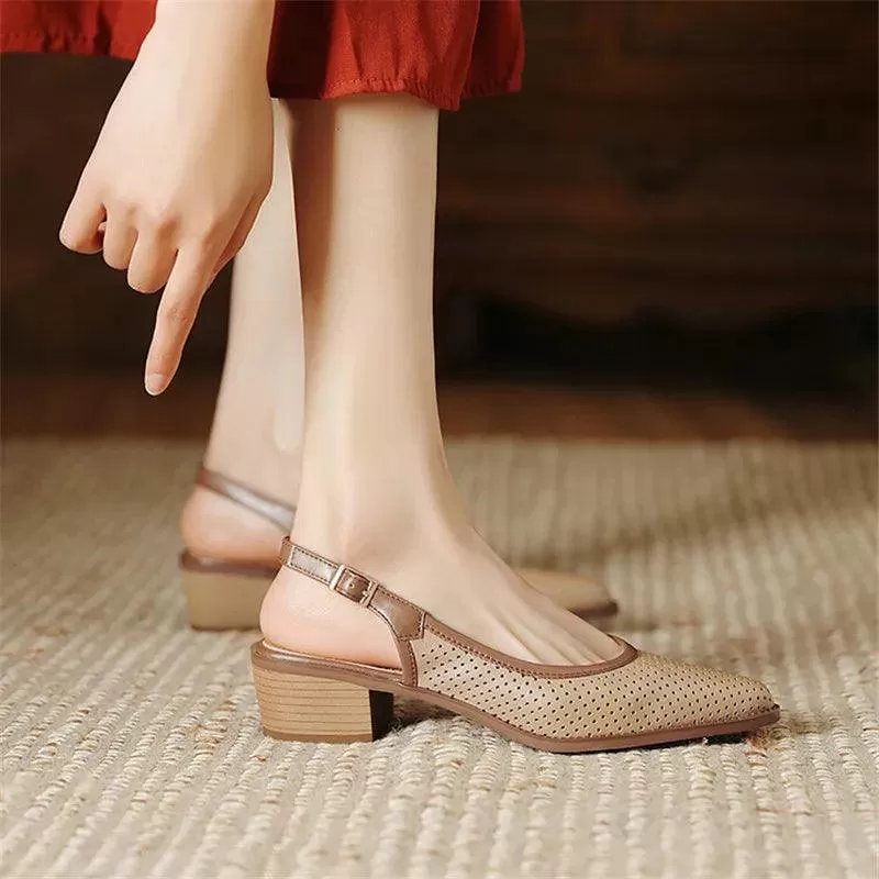 ZCS429 Women's Casual Shoes: Fashion Chunky Heels Sandals