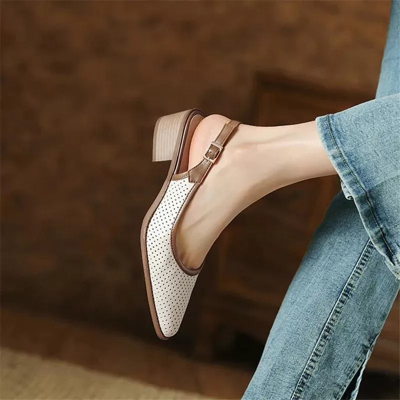 ZCS429 Women's Casual Shoes: Fashion Chunky Heels Sandals