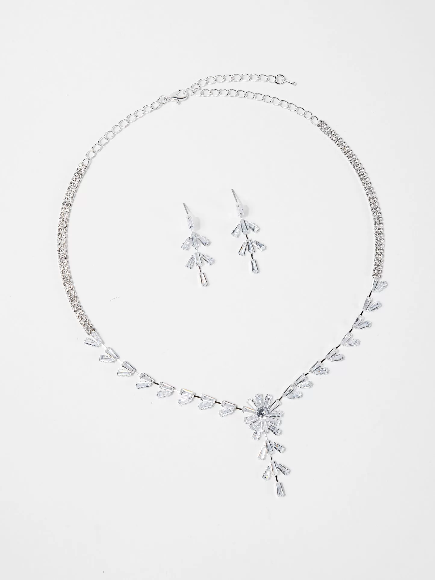 Zoe CZ Rhinestone Elegant Necklace Set